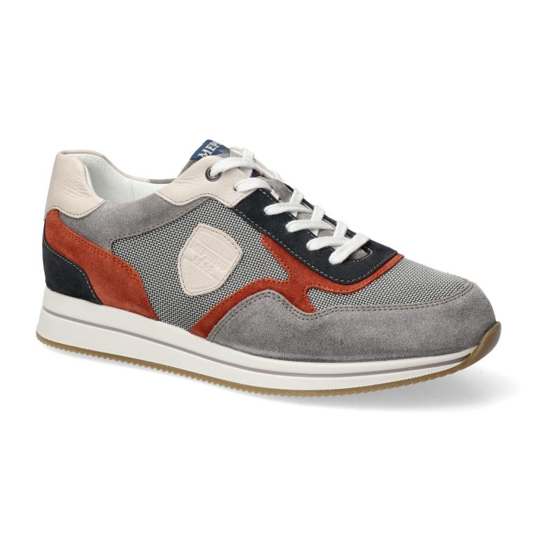 Mephisto GARCIA AIR heren veter sneaker - Grijs rood zwart wit